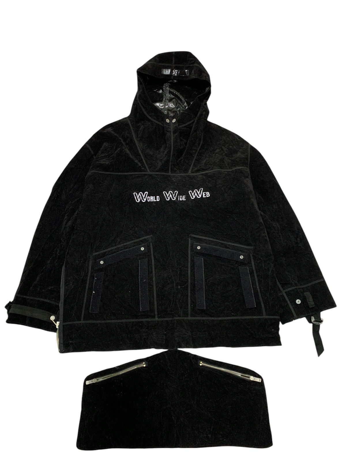 Stone Island 🔥VINTAGE WORLD WIDE WEB A/W96 REVERSIBLE PULLOVER HOODIE Size US L / EU 52-54 / 3 - 2 Thumbnail
