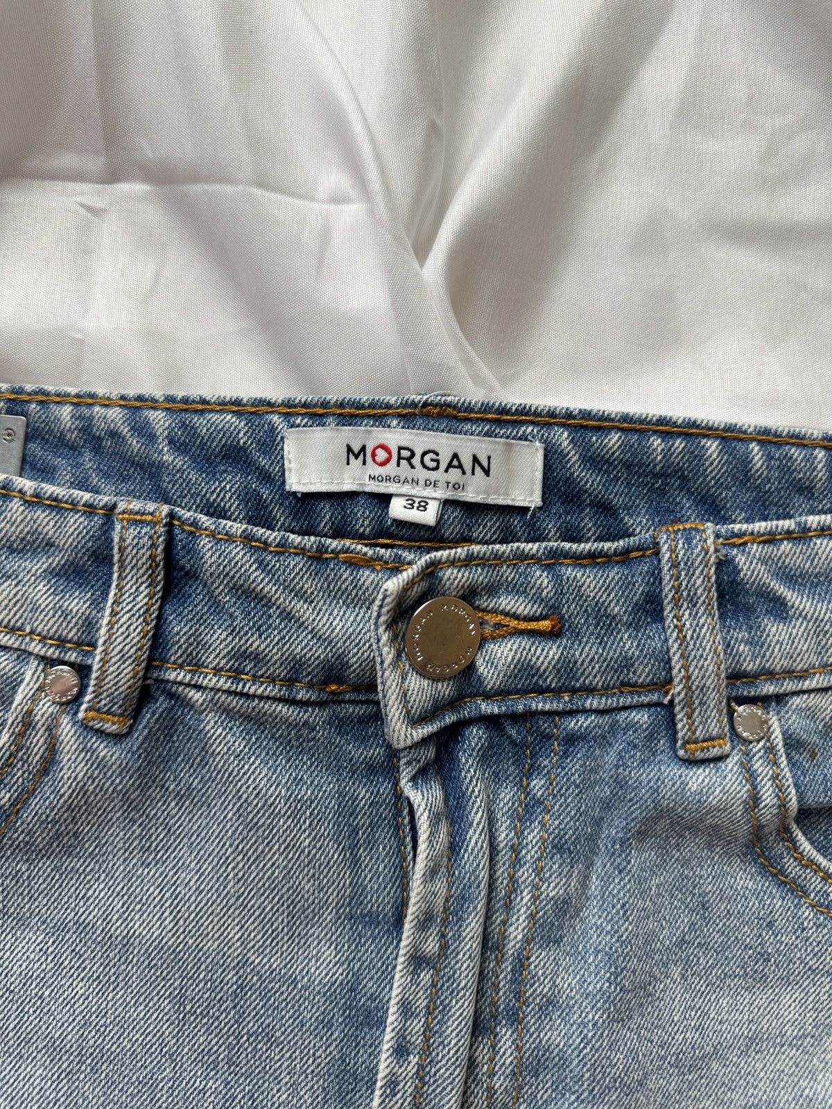 Morgan De Toi Morgan de Toi Vintage Sexy Y2K Asymmetric Denim Mini Skirt Size 27" / US 4 / IT 40 - 8 Thumbnail