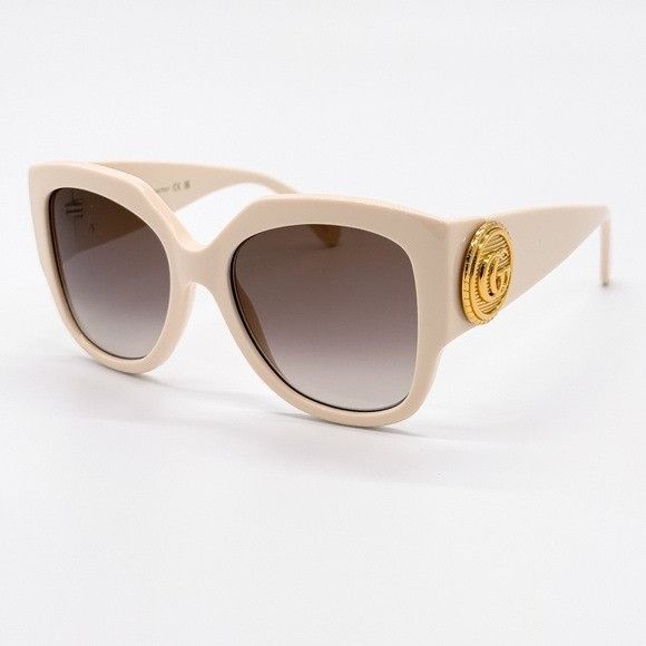 Gucci NEW GUCCI GG1407S 004 BEIGE BROWN OVERSIZED WOMEN SUNGLASSES Size ONE SIZE - 3 Thumbnail