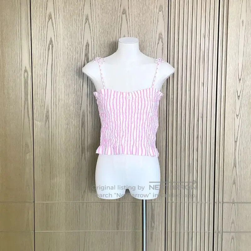 Chanel Pink Striped Sleeveless Summer Top .
