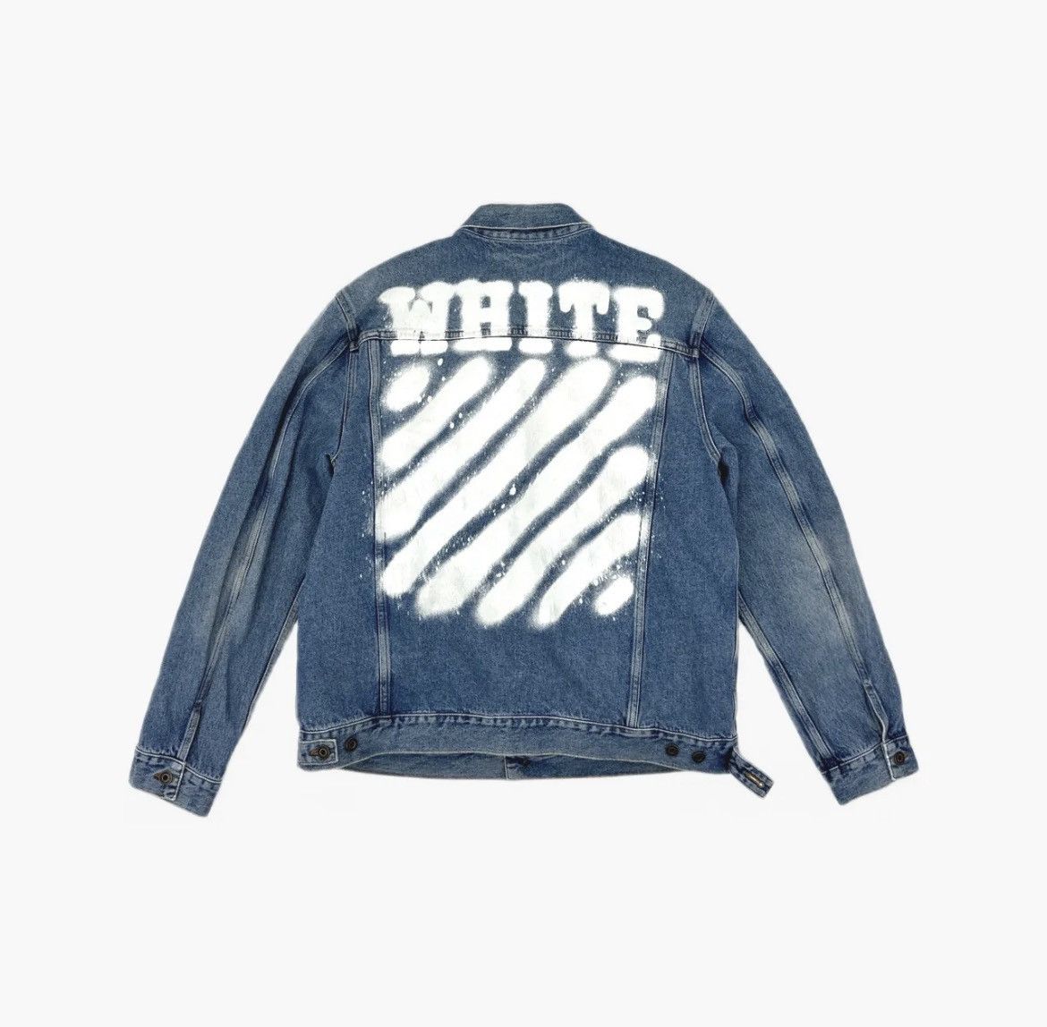 Off-White Off-White Sprayed Diagonals Denim Jacket Size US L / EU 52-54 / 3 - 1 Thumbnail