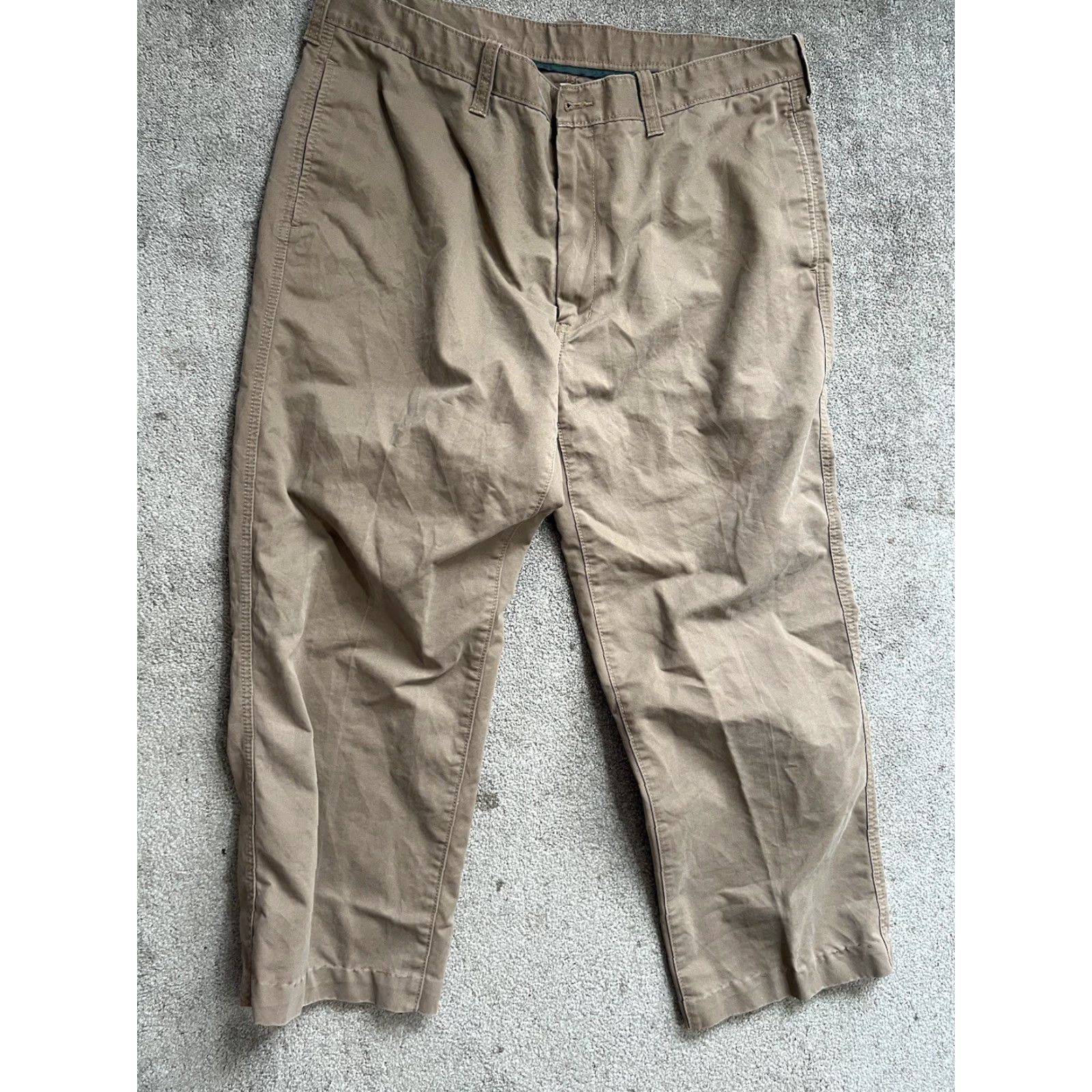 Haggar Haggar Pants Mens Dress Flat Front 40x28 Brown Chino Straight Front Classic Fit Belt Loops 40 Waist Regular Size Type Pants Size US 40 / EU 56 - 2 Thumbnail
