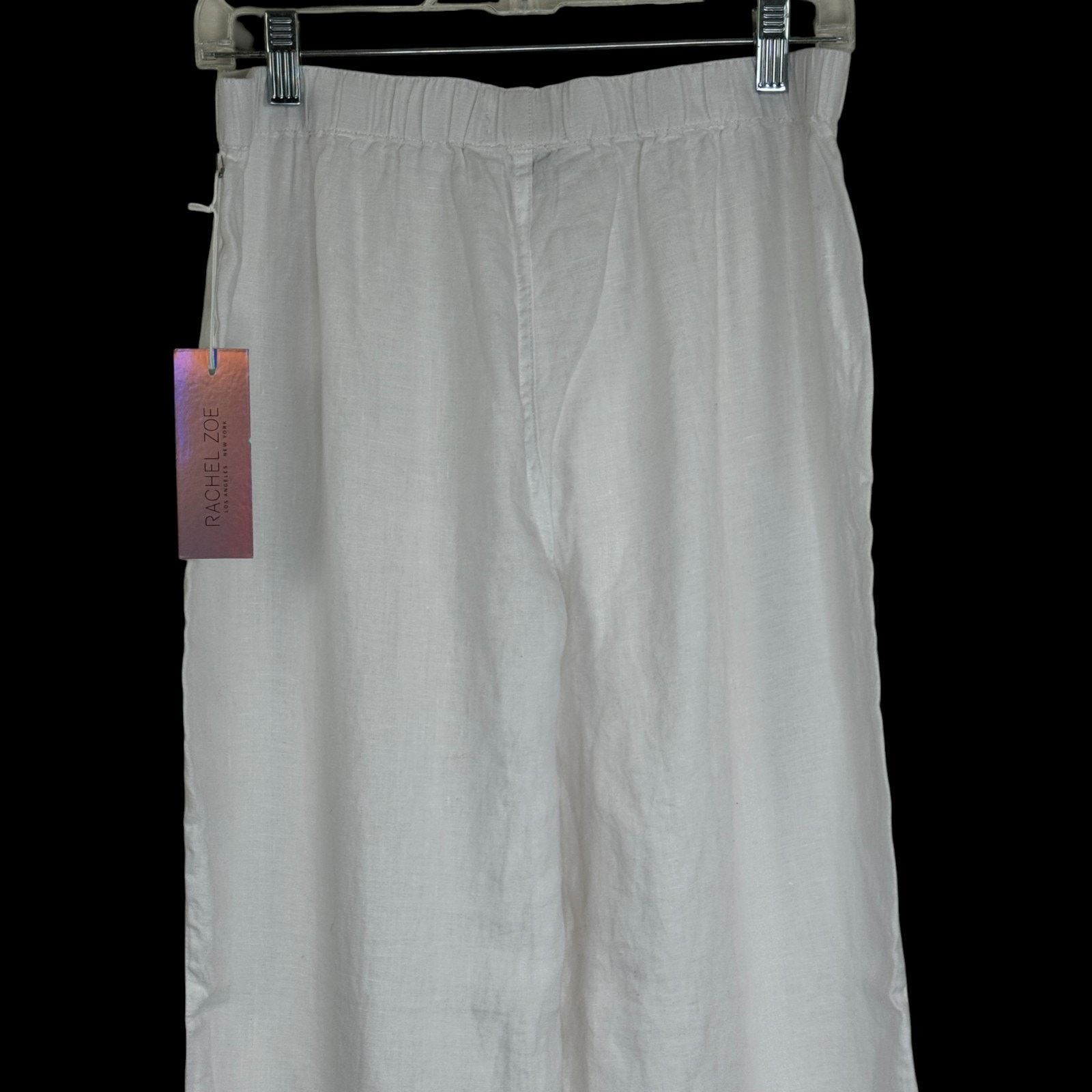 Rachel Zoe Rachel Zoe Linen Pants M White Tassel Wide Leg 100% Linen Size 26" / US 2 / IT 38 - 9 Thumbnail