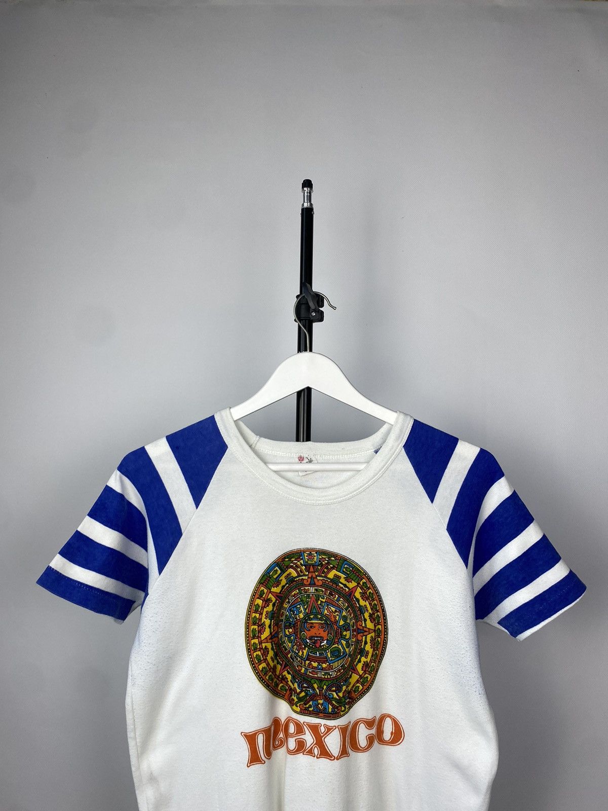 Band Tees × Vintage Vintage 80-90s Aztec ART Mexico single stitch T-Shirt Size US S / EU 44-46 / 1 - 2 Thumbnail