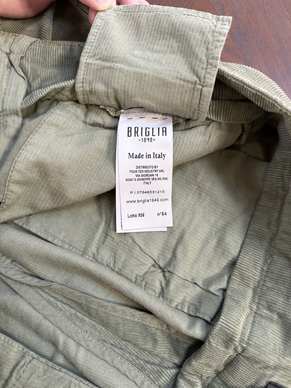 Other Briglia 1949 Easy Fit Cargo Corduroy Trousers Military Green Size US 29 - 5 Thumbnail