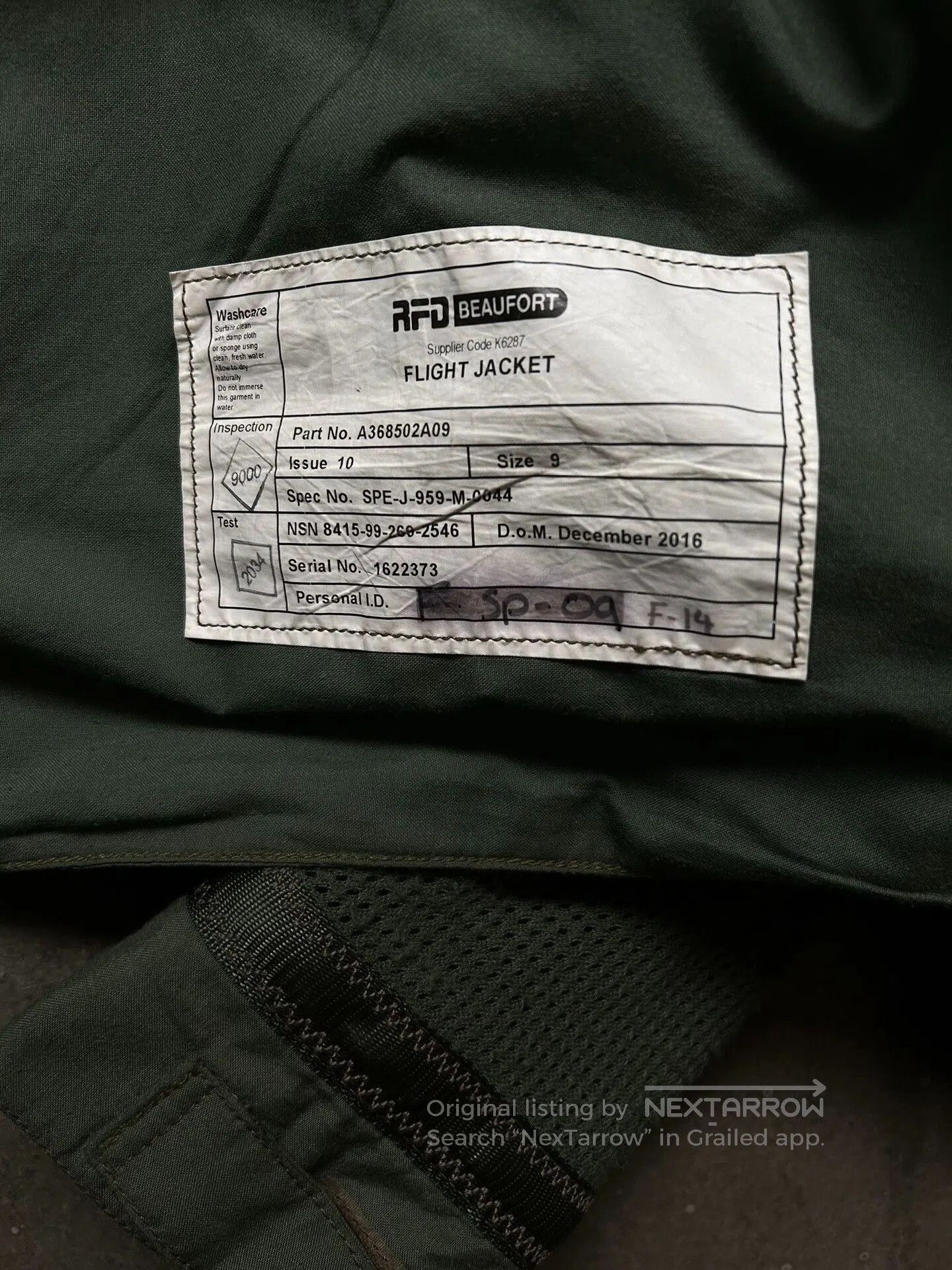 Japanese Brand RFD Beaufot Military Style Flight Jacket. Size US L / EU 52-54 / 3 - 6 Thumbnail