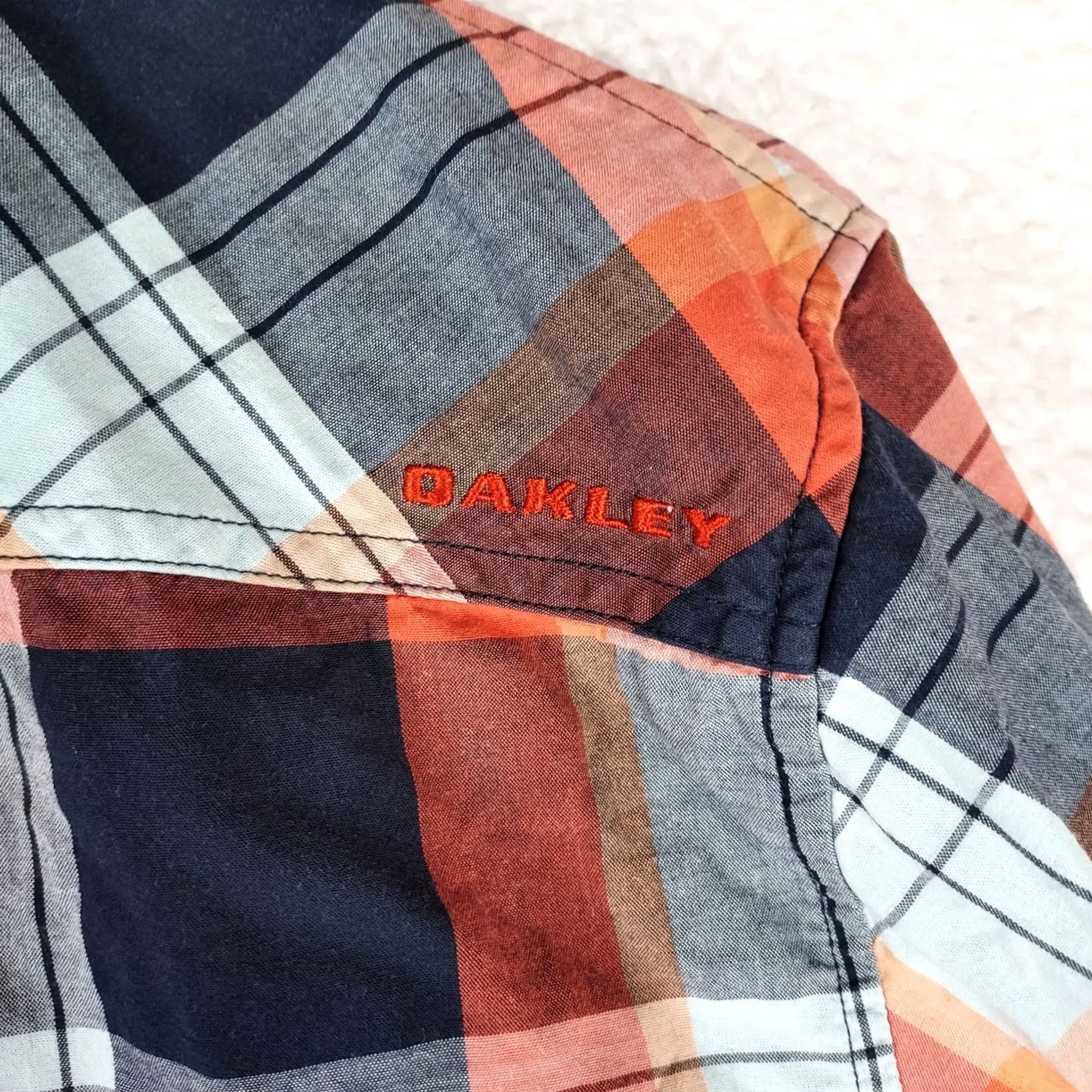 Oakley Oakley Plaid Flannel Shirt Men’s S Orange Grey Blue Casual Long Sleeve Size US S / EU 44-46 / 1 - 3 Thumbnail