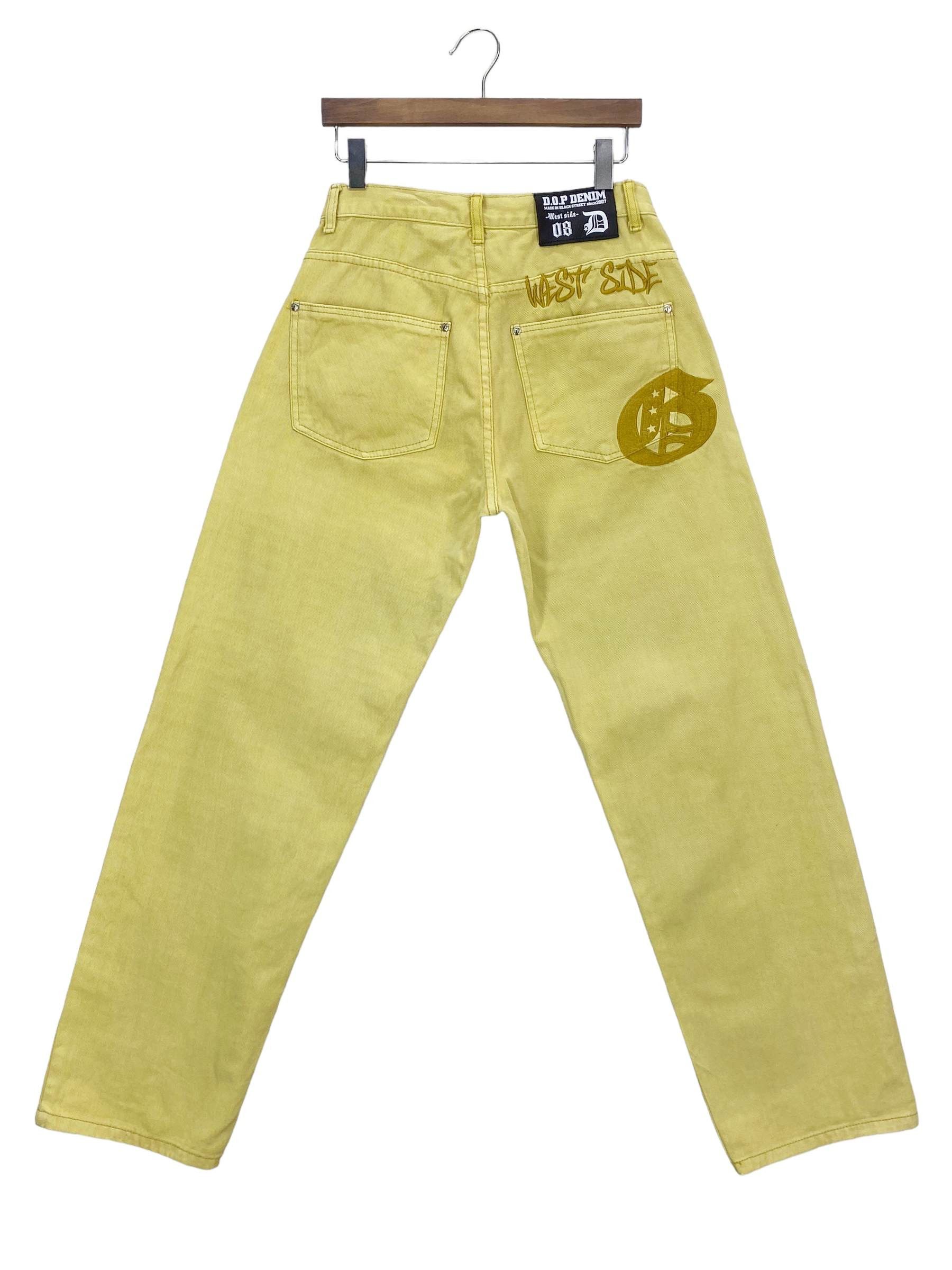 image of Dop Denim Baggy Jeans Hip Hop Skateboard Jeans in Yellow, Men's (Size 28)