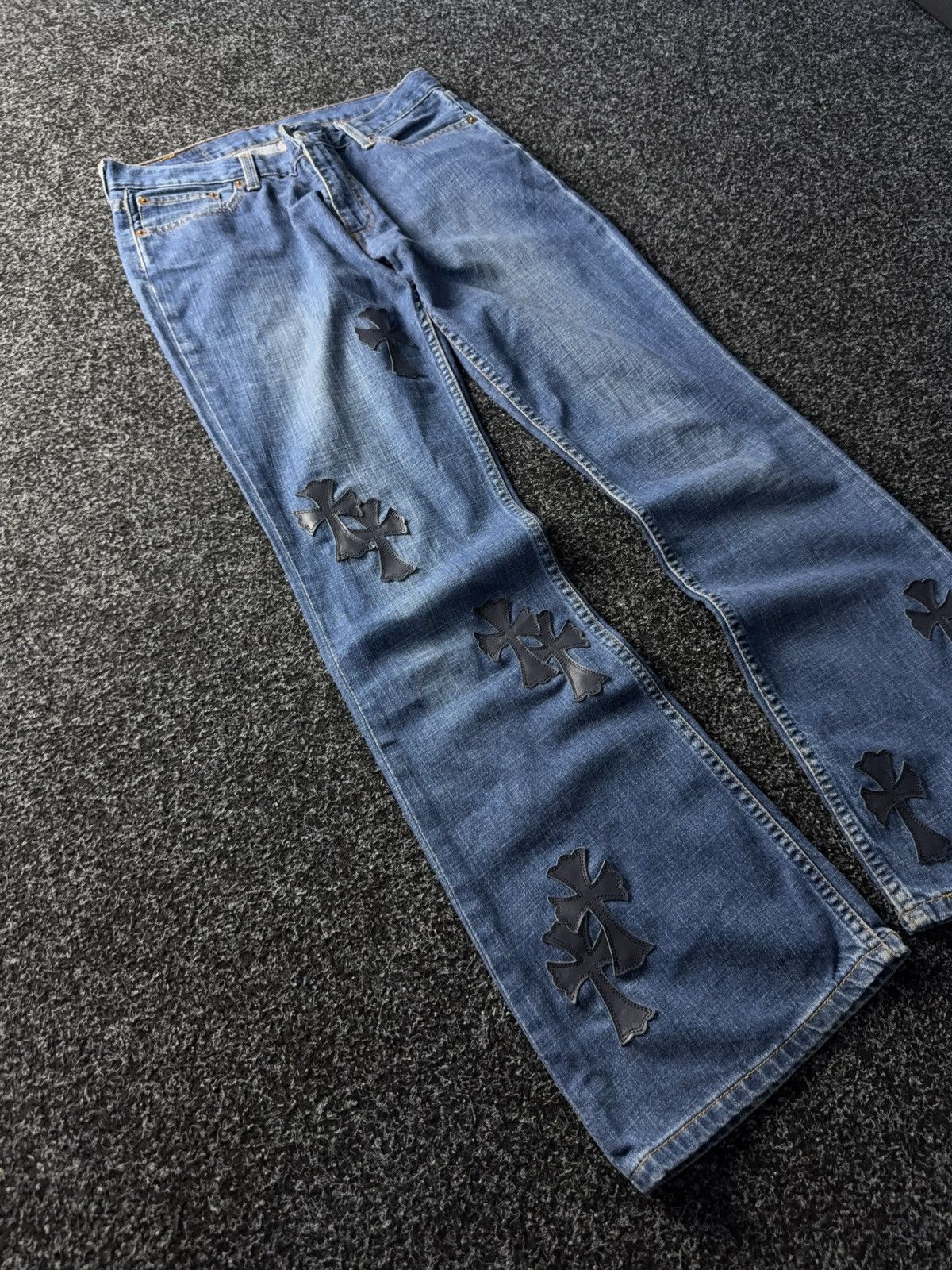 Designer × Japanese Brand × Levi's 🔥Levi’s Flared Chrome Hearts Style Cross Denim jeans Size 30" / US 8 / IT 44 - 2 Thumbnail