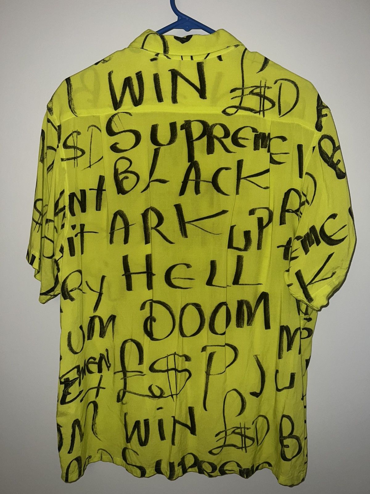 Supreme Supreme Black Ark Rayon S/S Shirt Fluorescent Yellow Size US L / EU 52-54 / 3 - 4 Thumbnail