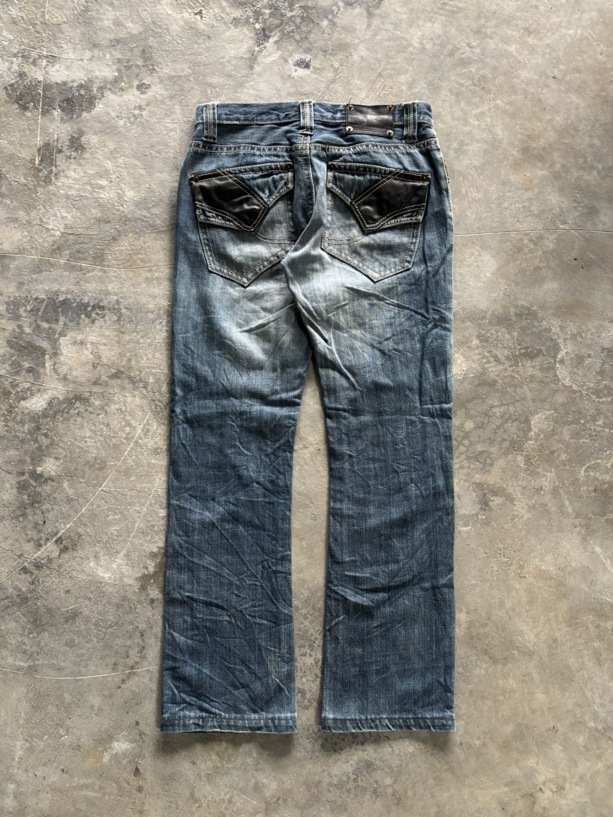Hysteric Glamour × semanticdesign SICK FLARE DISTRESSED SEMANTIC DESIGN WASHED LEATHER POCKET Size US 29 - 12 Thumbnail
