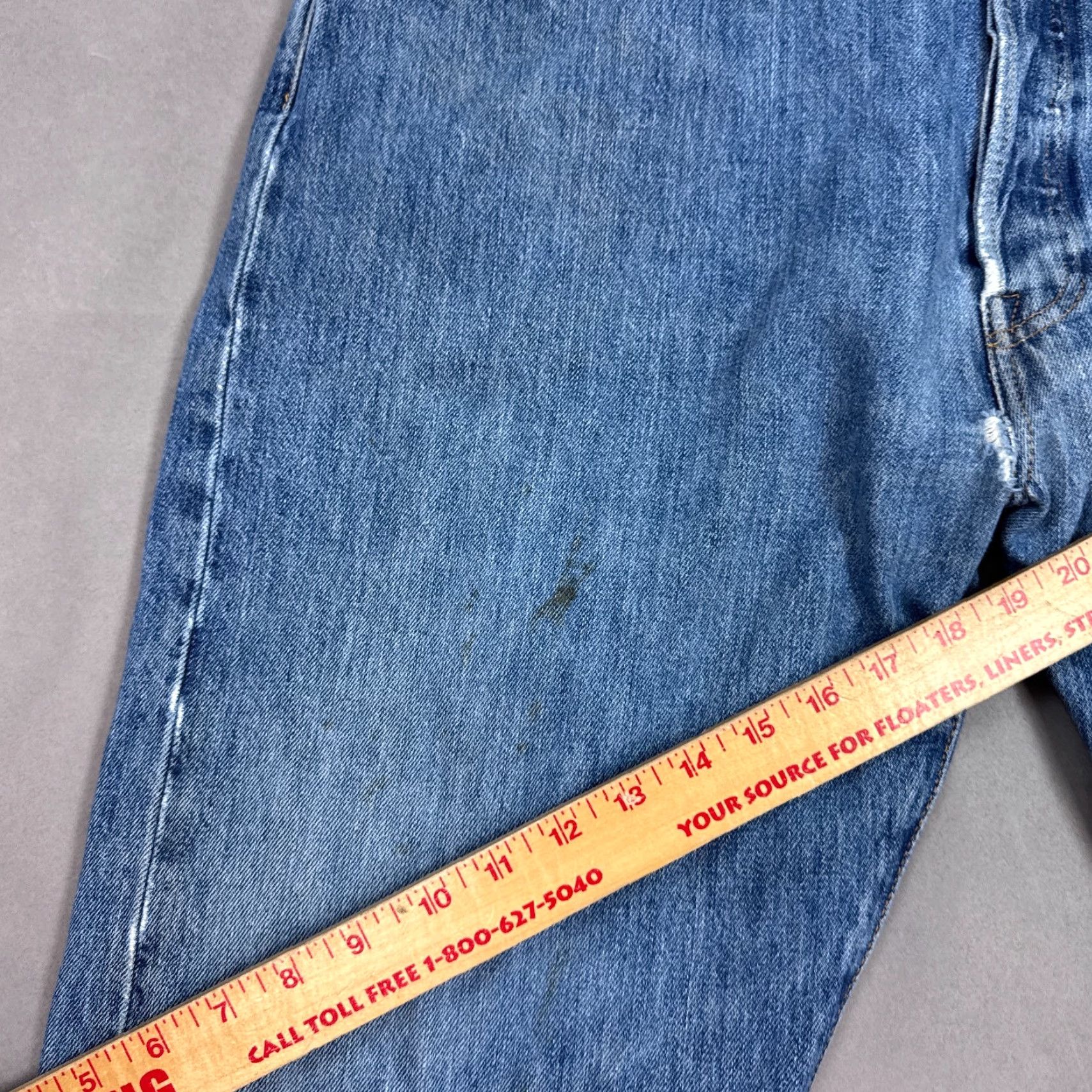 Levi's Levi's 501 Jeans Men 42x32 Blue Denim Distressed Vintage Style Straight Pants Size US 42 / EU 58 - 7 Thumbnail