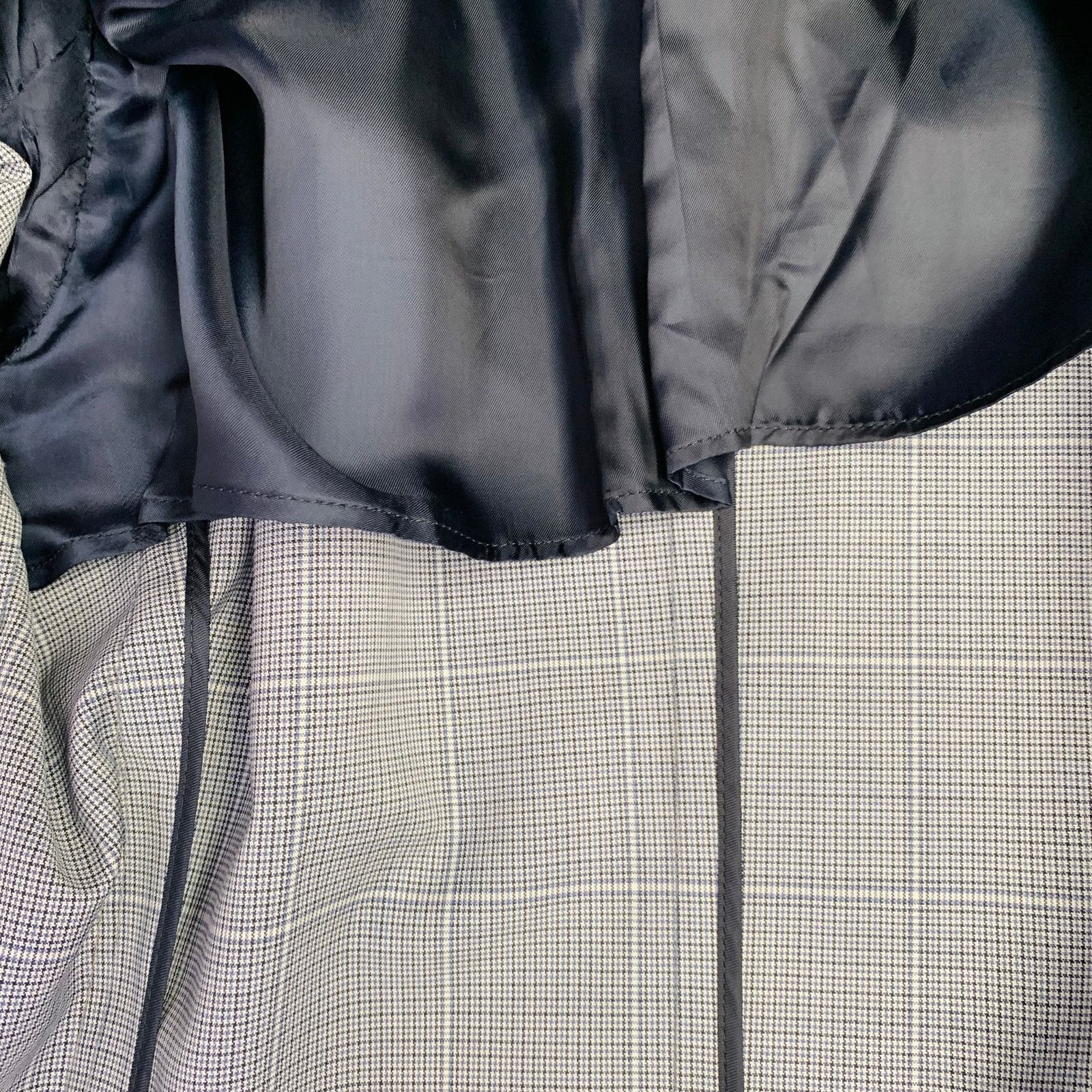Valentino VALENTINO Size 38 Blue Grey Plaid Wool Notch Lapel Suit Size 38R - 9 Thumbnail