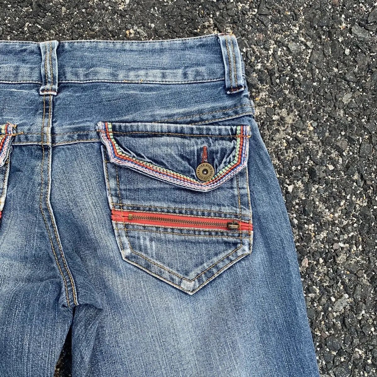 Rainbow HOT ‼️ Flare Jeans Japanese Vintage Wide Legs Ripped Pants Size US 29 - 13 Thumbnail