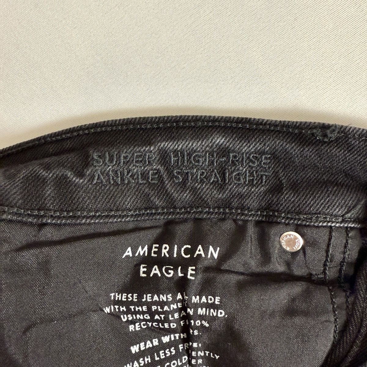 American Eagle Outfitters American Eagle Jeans 14 Black Super High-Rise Ankle Straight Size 36" / US 14 / IT 50 - 8 Thumbnail