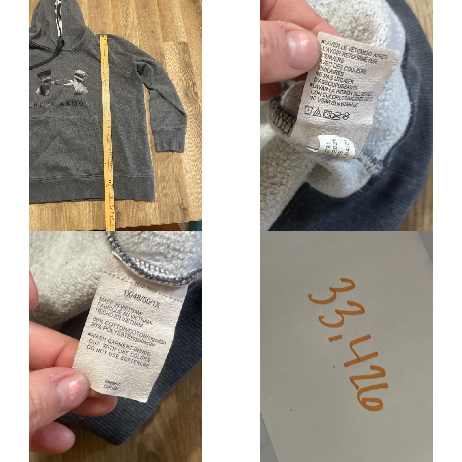 Under Armour Under armour Hoodie Women's 1X Gray Pullover Long Sleeve Logo Print Shirt? Size XL / US 12-14 / IT 48-50 - 8 Thumbnail