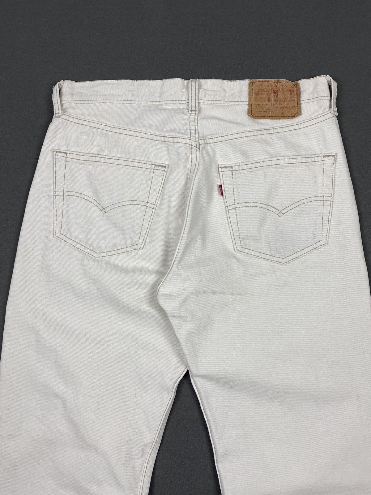 Levi's 1990’s Vintage Levi’s 501 USA Made White Denim Pants 32X32 Size US 31 - 12 Thumbnail