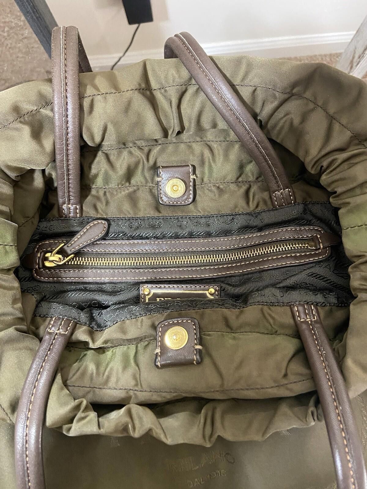Prada Prada Tessuto nylon rope logo dark green drawstring tote bag Size ONE SIZE - 8 Thumbnail