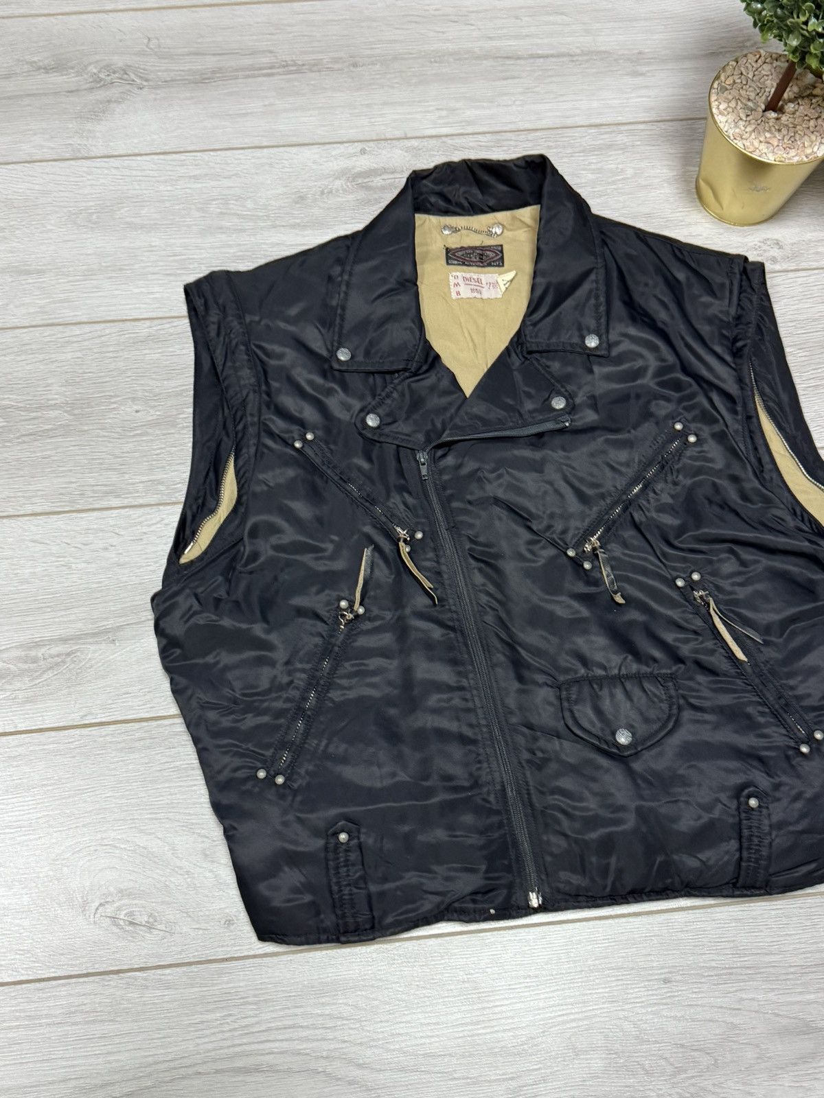 Diesel Diesel 90s Italy vintage biker moto vest sleveless zip Size US XL / EU 56 / 4 - 2 Thumbnail