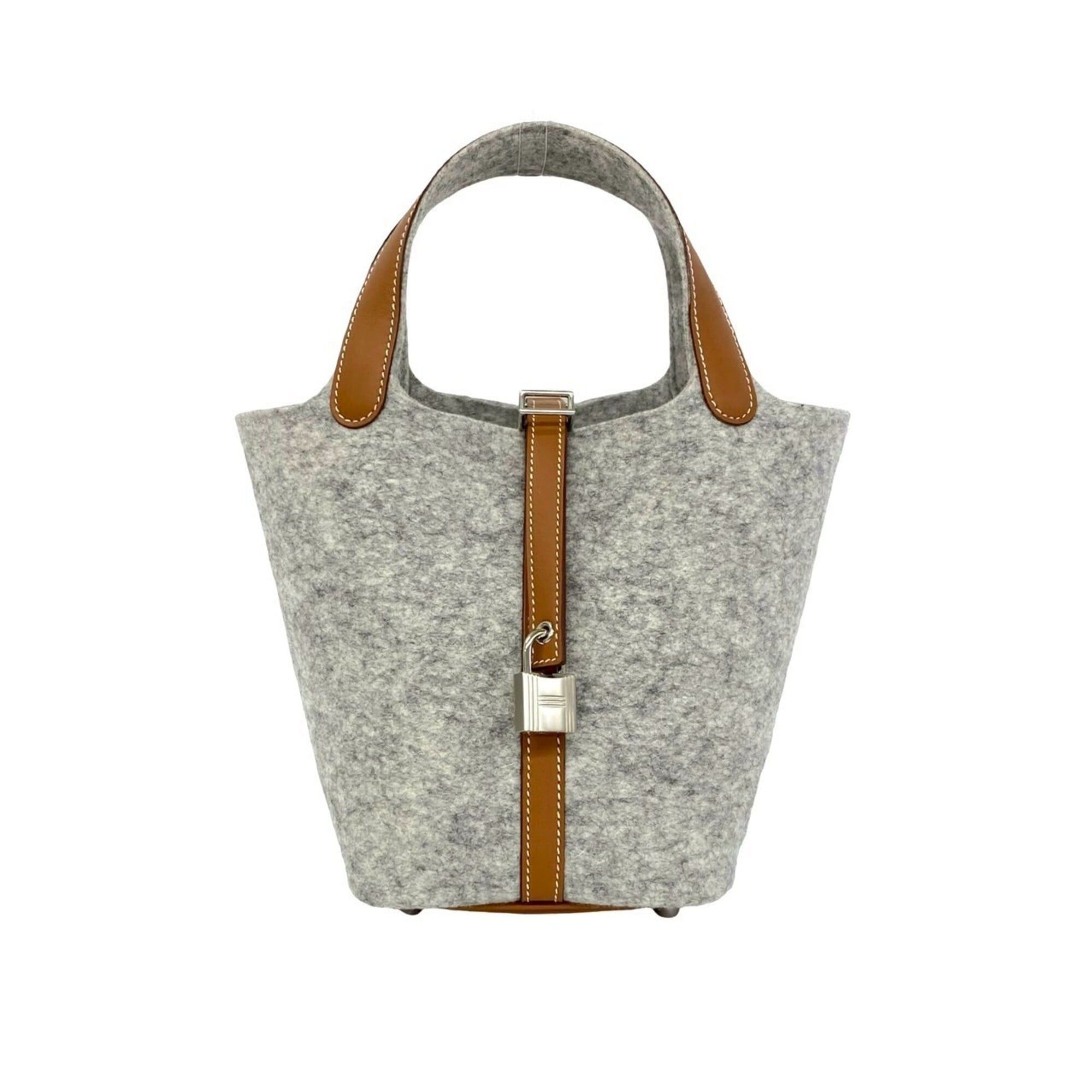 Hermes HERMES Picotin Lock PM Felt Swift Leather Genuine Handbag Gris Perle Gold 41717 Size ONE SIZE - 1 Thumbnail