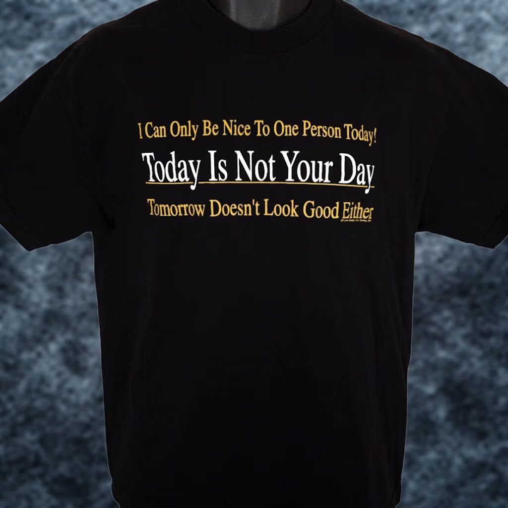 Vintage VINTAGE Not Your Day T Shirt Mens Size Medium Black 90s Y2K Funny Humor Joke Alstyle Apparel & Activewear Shirt Mens 90s Humor Size US M / EU 48-50 / 2 - 1 Thumbnail