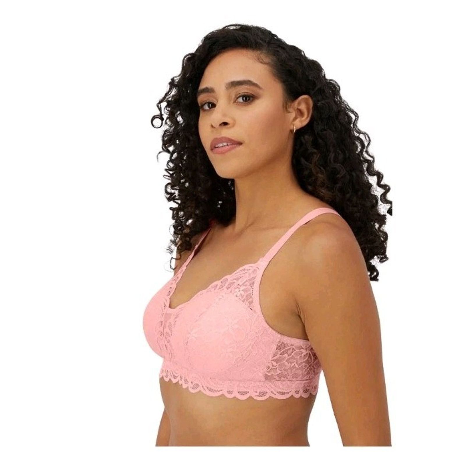 Other BALI Bra Women's Size XL Pink Lace Comfort Wireless Lined Size ONE SIZE - 5 Thumbnail