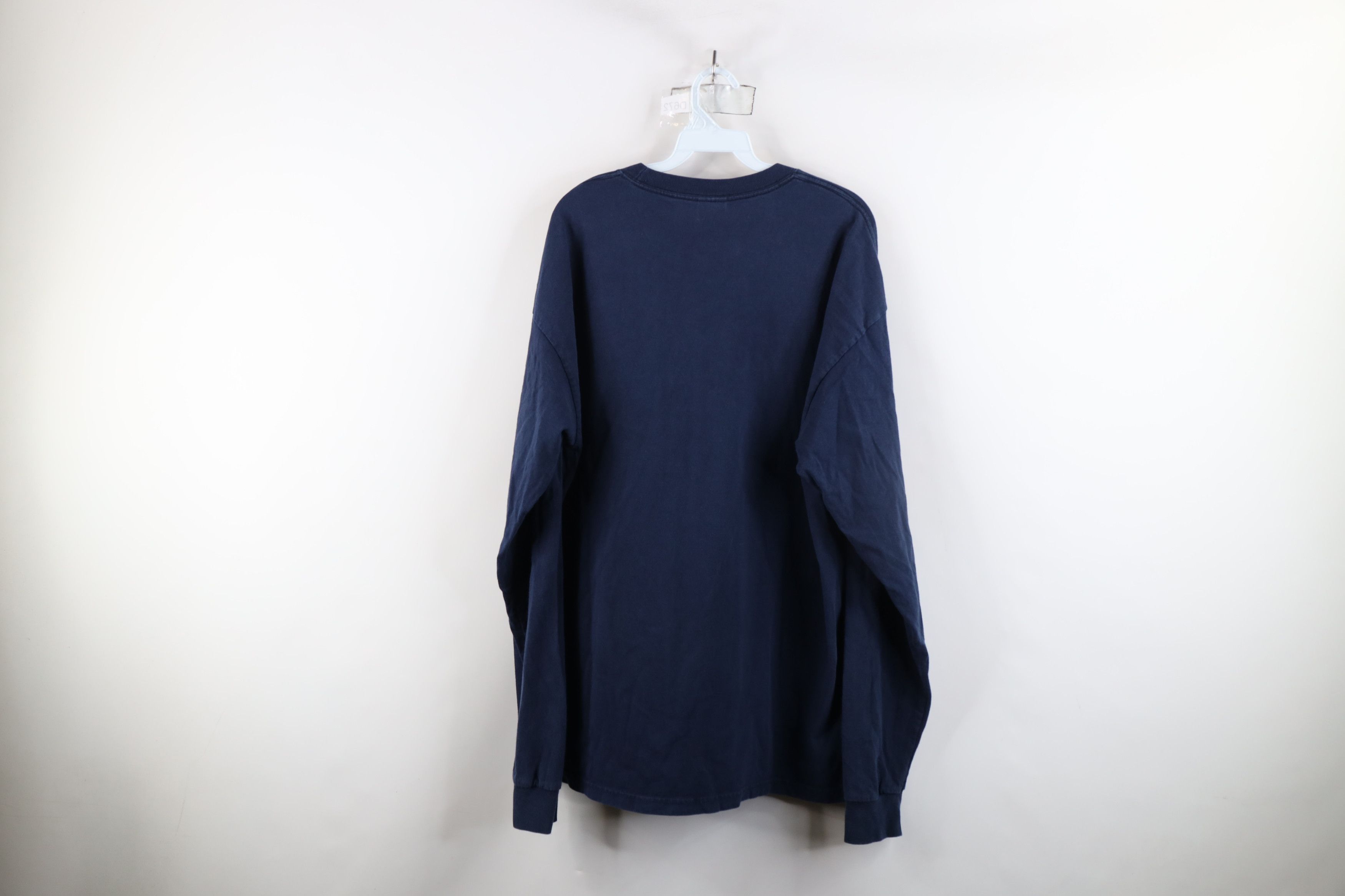 Vintage Vintage 90s Streetwear Heavy Cotton Long Sleeve T-Shirt Navy Size US XL / EU 56 / 4 - 7 Thumbnail