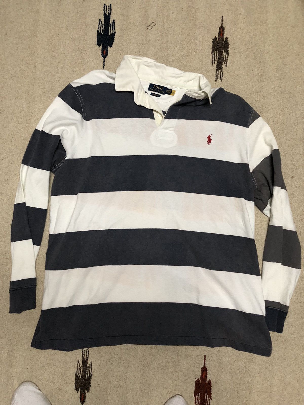 Polo Ralph Lauren × Rugby Ralph Lauren × Vintage Vintage Polo Ralph Lauren Preppy Rugby Shirt Xxl Size US XXL / EU 58 / 5 - 1 Thumbnail