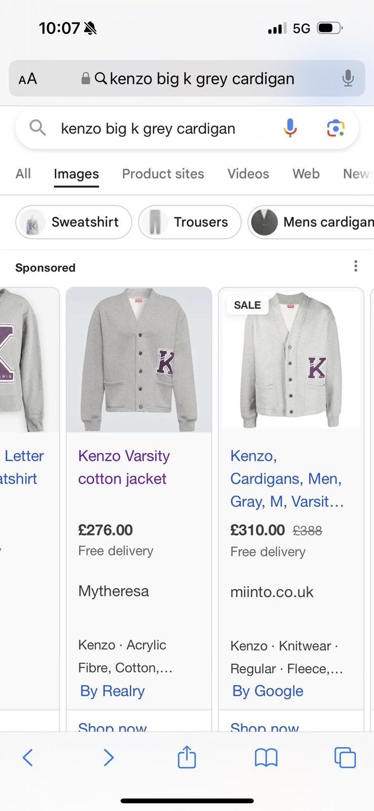Kenzo KENZO varsity cardigan sweatshirt Tape Measurements in photo Size US S / EU 44-46 / 1 - 23 Thumbnail