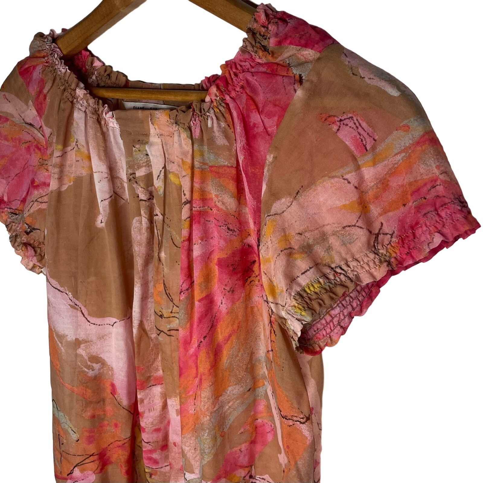 Diane von Furstenberg NWOT Diane Von Furstenberg Blouse Silk Cotton Blend Size S / US 4 / IT 40 - 4 Thumbnail