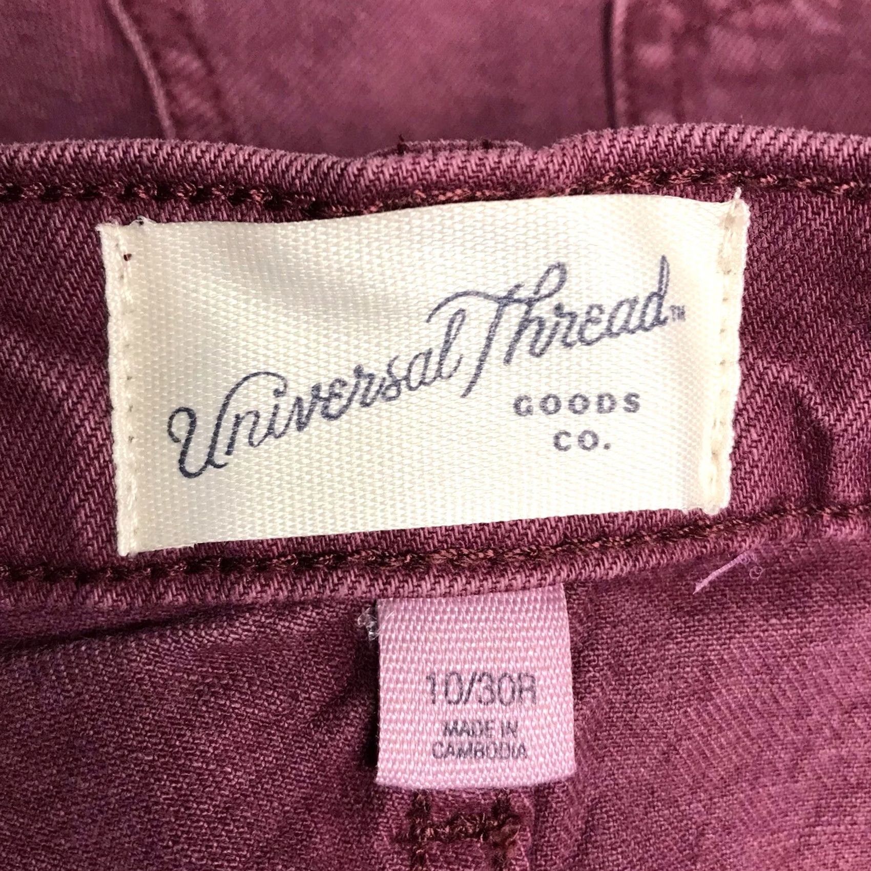 Vintage Universal Thread Women Purple Vintage Stretch High-Rise A-Line Denim Shorts 10 Size 32" / US 10 / IT 46 - 3 Thumbnail