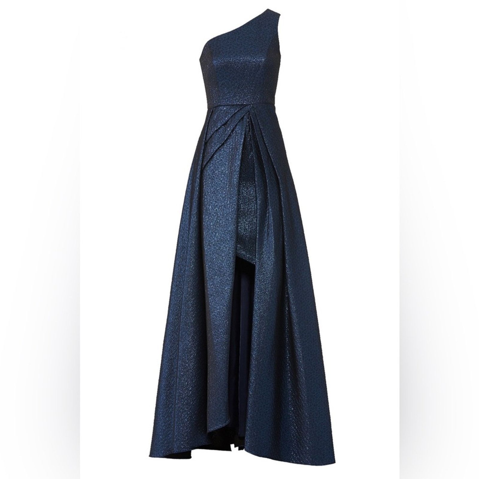 Monique Lhuillier MONIQUE LHUILLIER Navy Gown One Shoulder High Low Size 4 Size S / US 4 / IT 40 - 4 Thumbnail