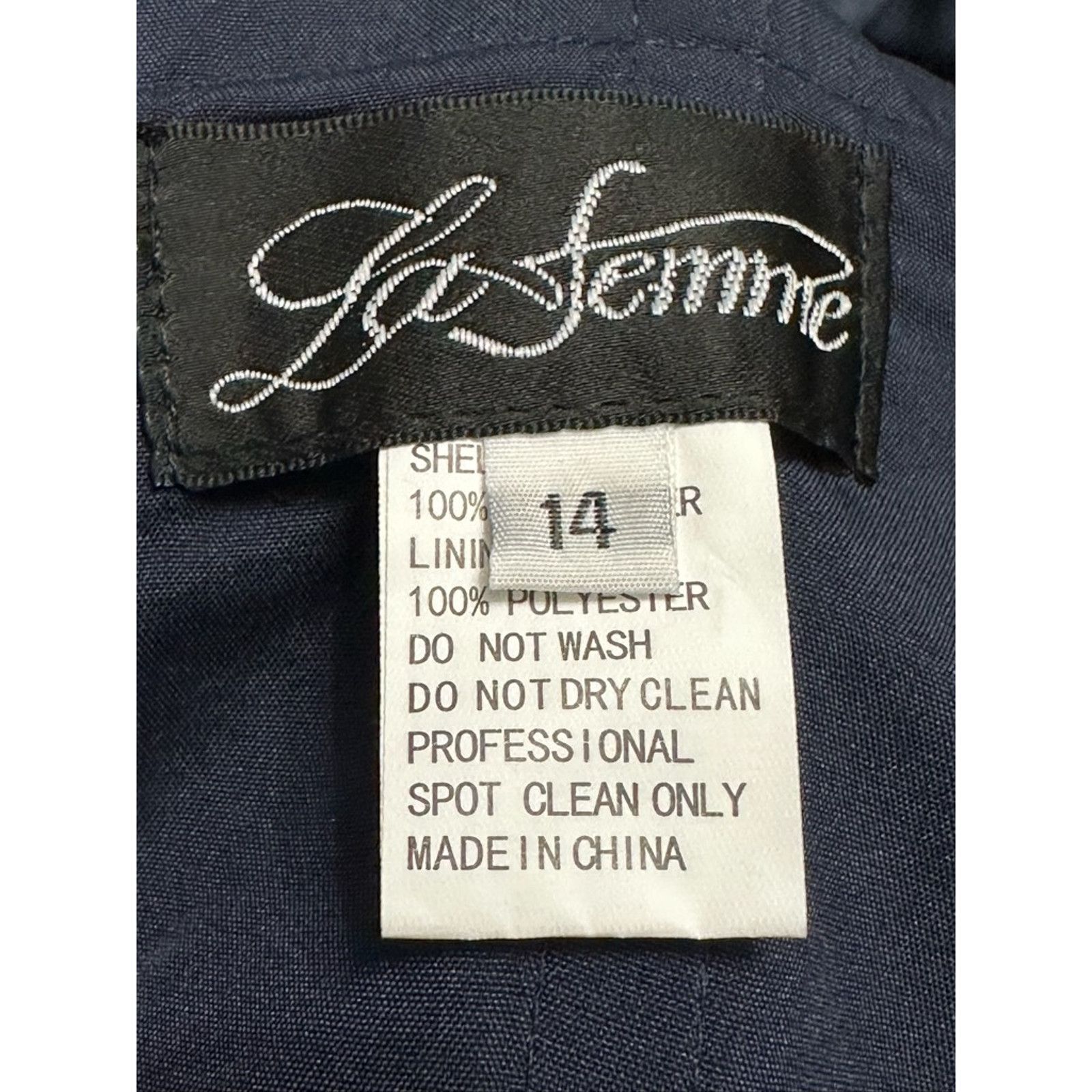 Other La Femme Formal Gown Blue Satin Off Shoulder Beaded 14 New Size XL / US 12-14 / IT 48-50 - 7 Thumbnail