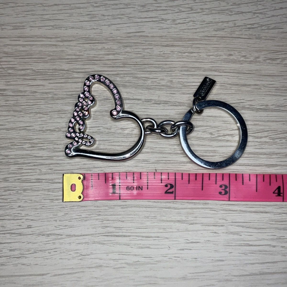 Coach × Vintage Vintage Coach Pave Heart Script Crystal Bag Charm Keychain Size ONE SIZE - 6 Thumbnail