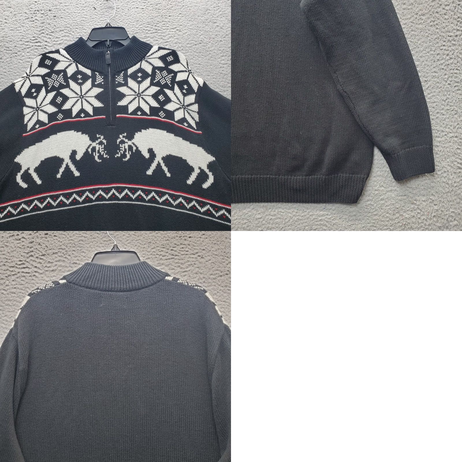 Chaps Chaps Mens XL Multicolor Geometric Chunky Knit Quarter Zip Winter Sweater Size US XL / EU 56 / 4 - 8 Thumbnail