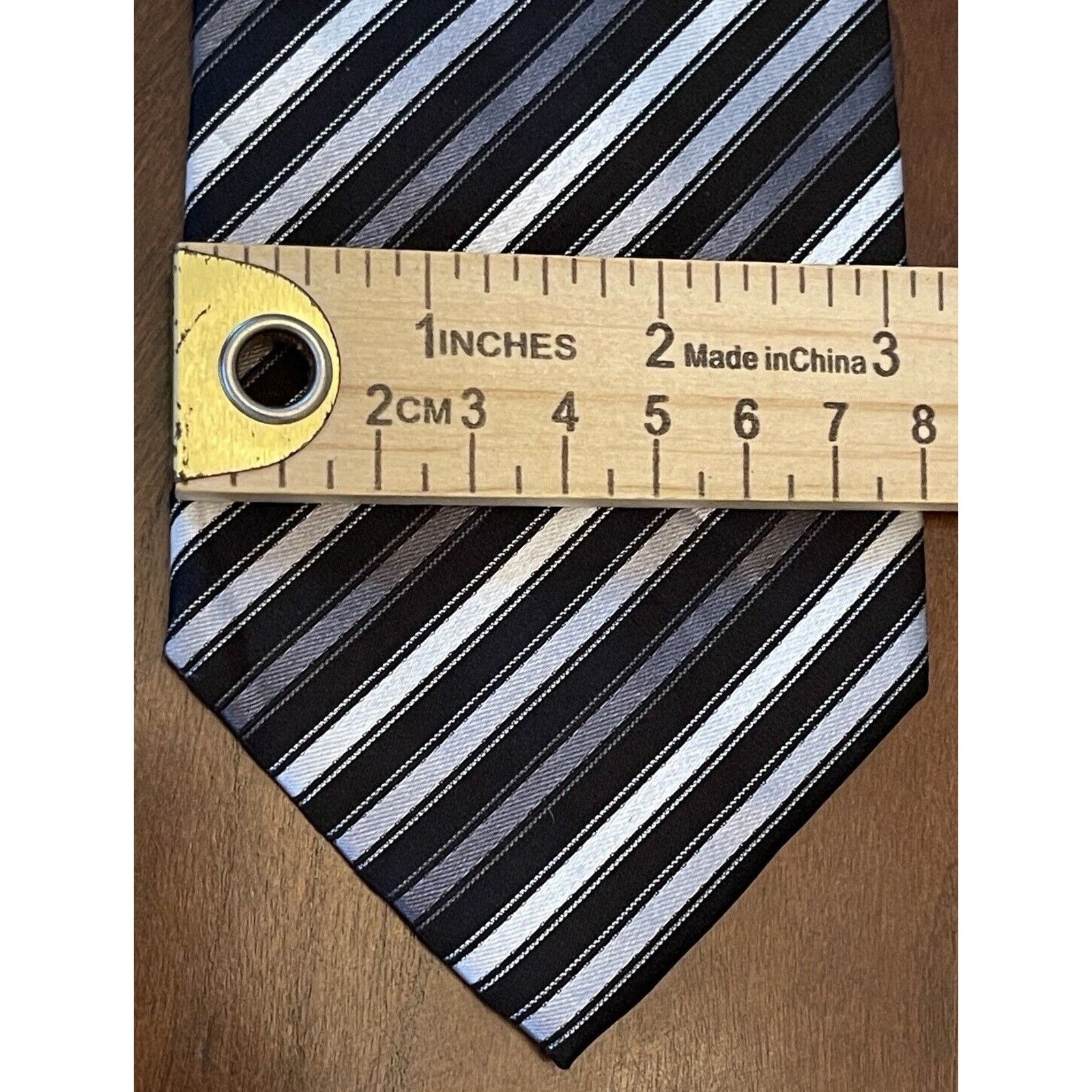 Geoffrey Beene Geoffrey Beene Gray Black Hand Made 100% Silk Made In China Size ONE SIZE - 4 Thumbnail