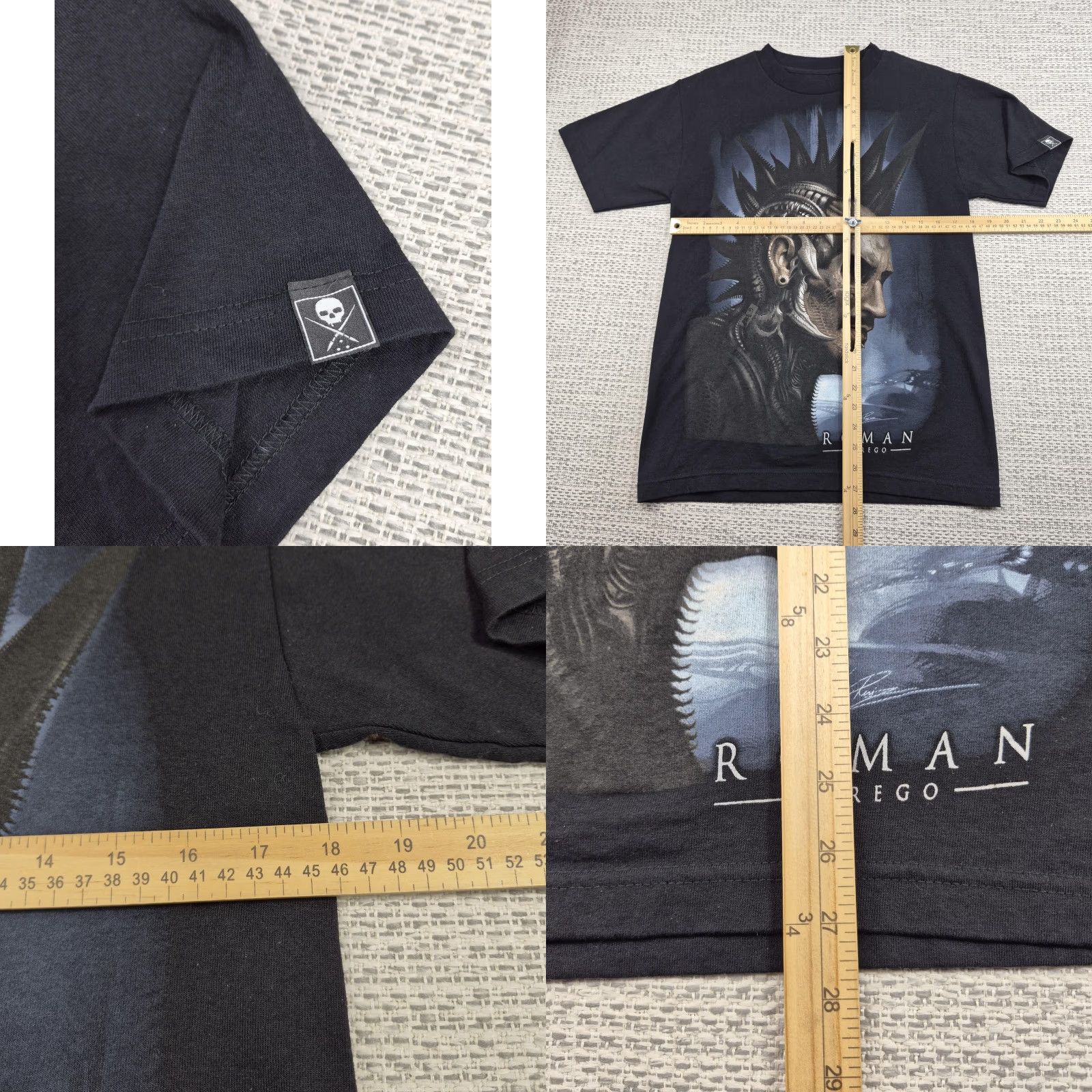 Vintage Sullen Art Collective Roman Abrego Shirt Mens Small Black Skull Tattoo Graphic Crew Neck Short Sleeve T-Shirt Size US S / EU 44-46 / 1 - 8 Thumbnail