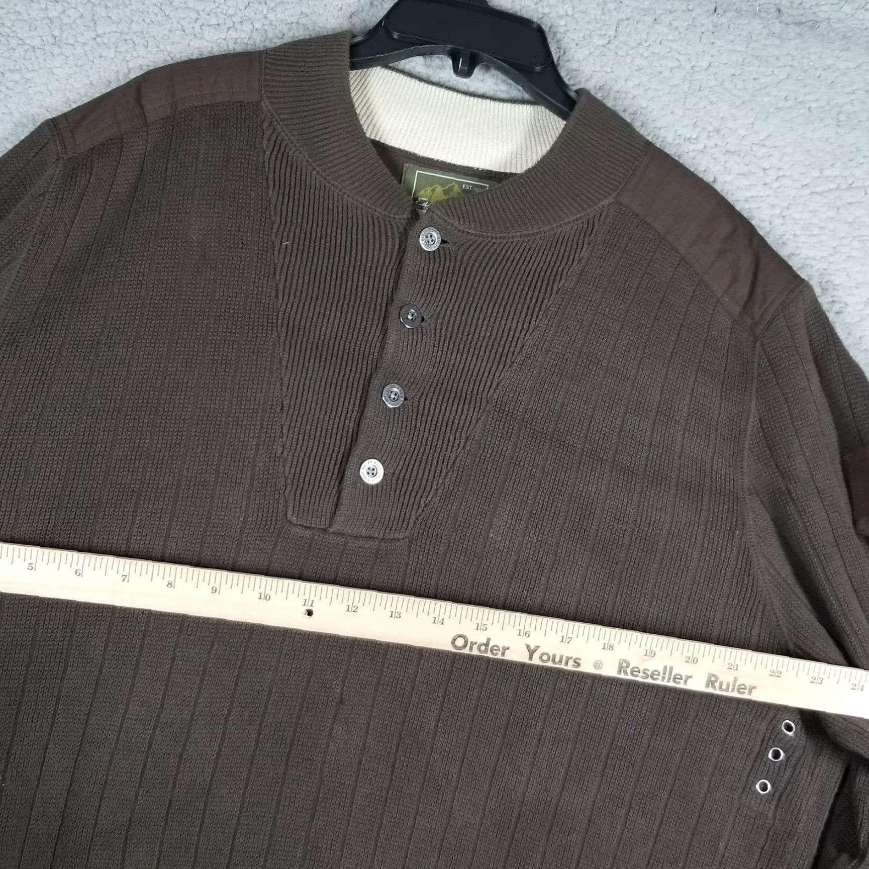 Eddie Bauer VINTAGE Eddie Bauer Sweater Henley Mens Tall Large Brown Utility Pocket Size US L / EU 52-54 / 3 - 6 Thumbnail