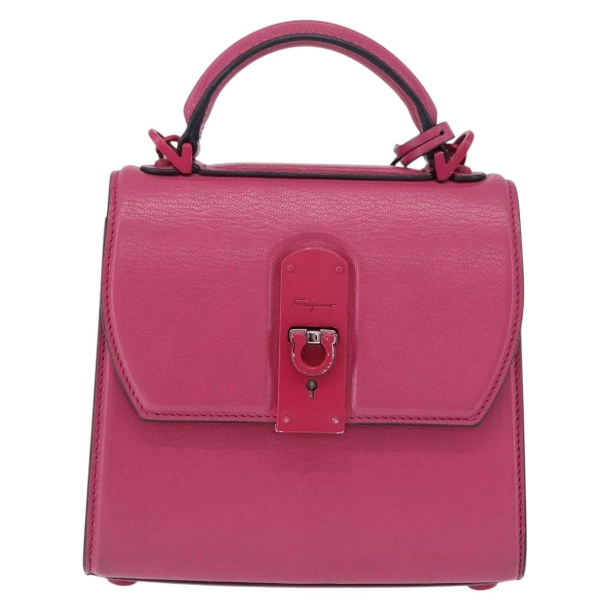 Salvatore Ferragamo Salvatore Ferragamo Gancini Hand Bag Leather 2way Pink Size ONE SIZE - 5 Thumbnail