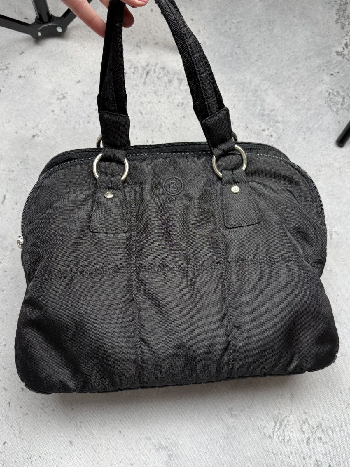 Bogner Vintage Bogner Black Nylon Padded Handbag Tote Shoulder Bag Size ONE SIZE - 8 Thumbnail