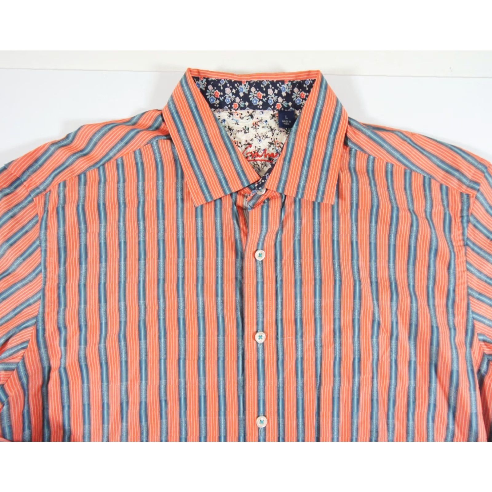 Robert Graham Robert Graham Shirt Large Red Striped Button-Up Long Sleeve Collared Mens Size US L / EU 52-54 / 3 - 2 Thumbnail