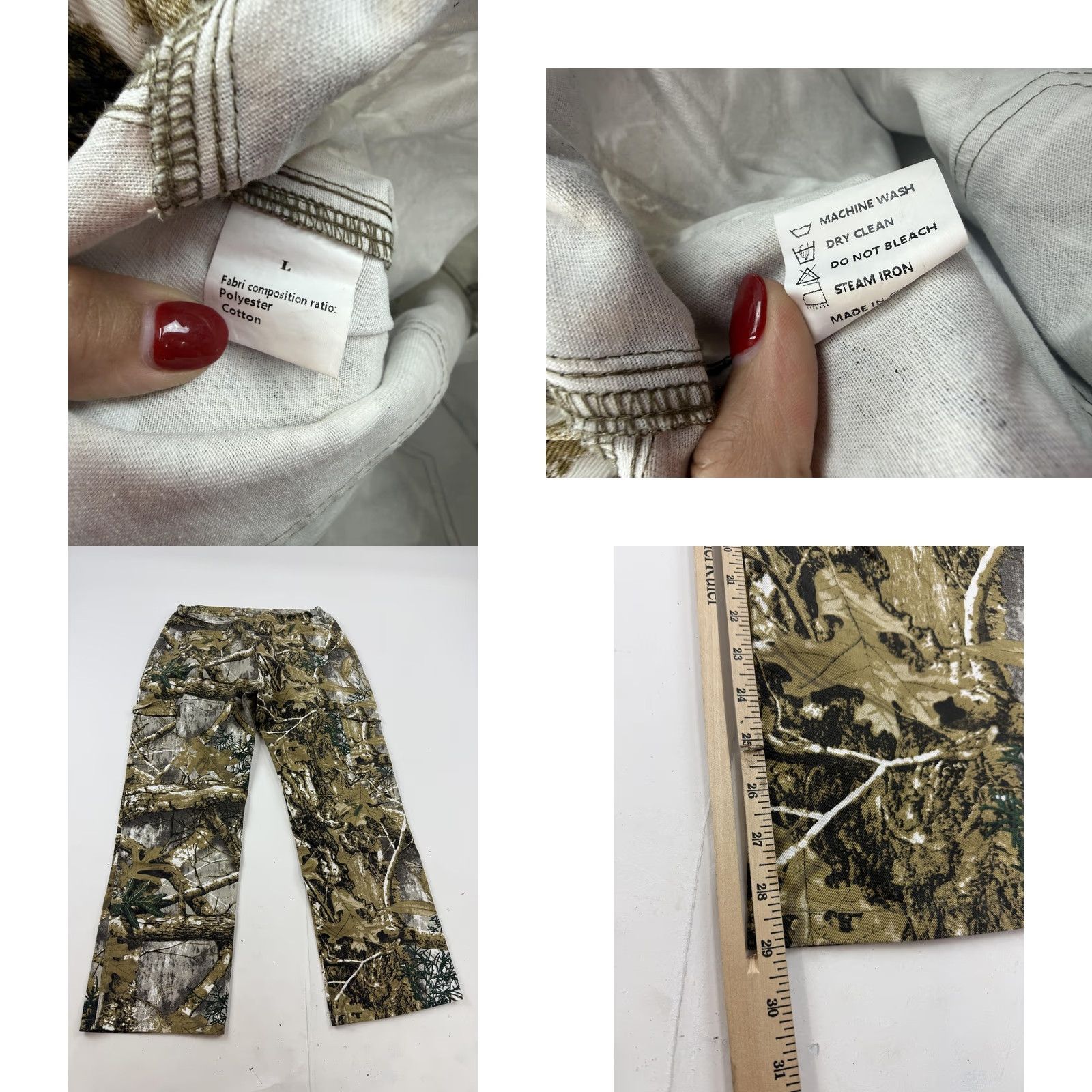 Vintage Camo Cargo Pants Mens Large Real Tree Elastic Waist Relaxed Fit Workwear Size US 33 - 8 Thumbnail