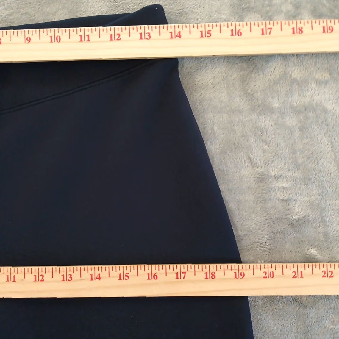 Express Express Pants Womens Medium Short Blue Pull On Wide Leg Ankle 28x29 Mid Rise Polyester Blend Size 32" / US 10 / IT 46 - 2 Thumbnail