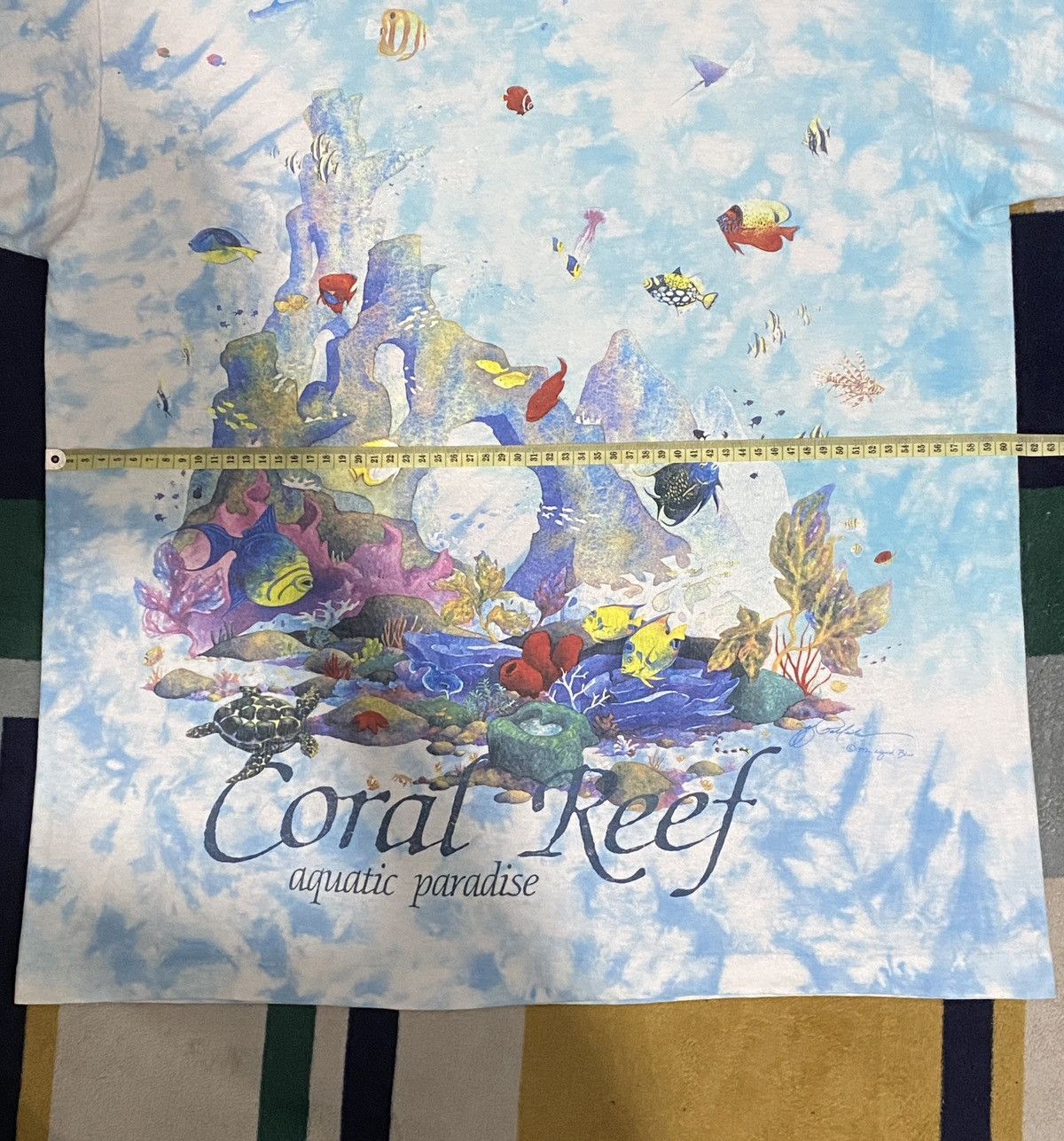Vintage 1992 Liquid Blue Coral Reef Aquatic Paradise Size US XL / EU 56 / 4 - 7 Thumbnail
