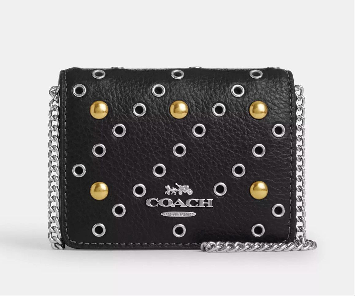 Coach Mini Wallet On A Chain With Rivets CCI80 Size ONE SIZE - 6 Thumbnail