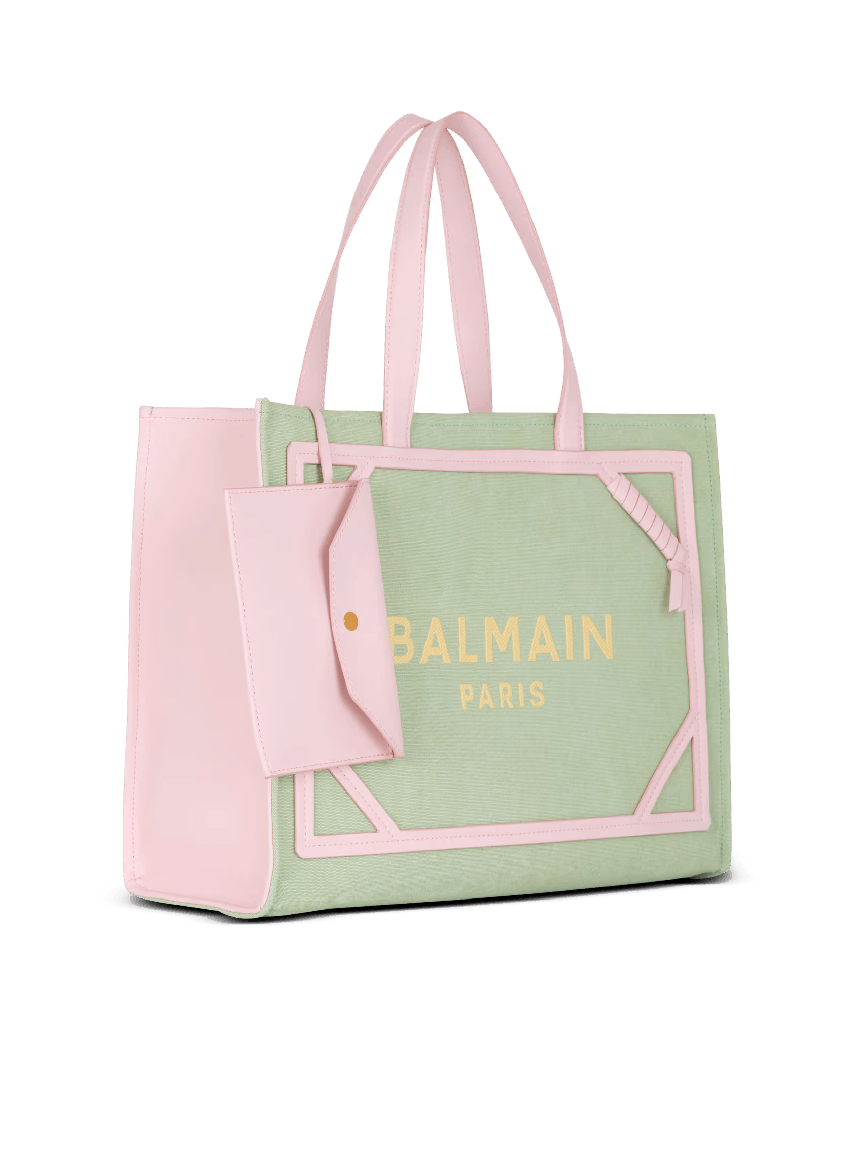 o1srvl11e0524 Size: OS / Canvas Leather Tote Bag in Green