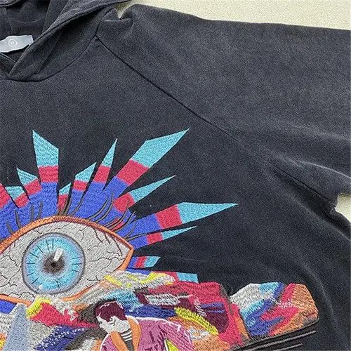 Japanese Brand Mayuko x Egawa Black Color Embroidered hoodie with eyes Size US L / EU 52-54 / 3 - 6 Thumbnail