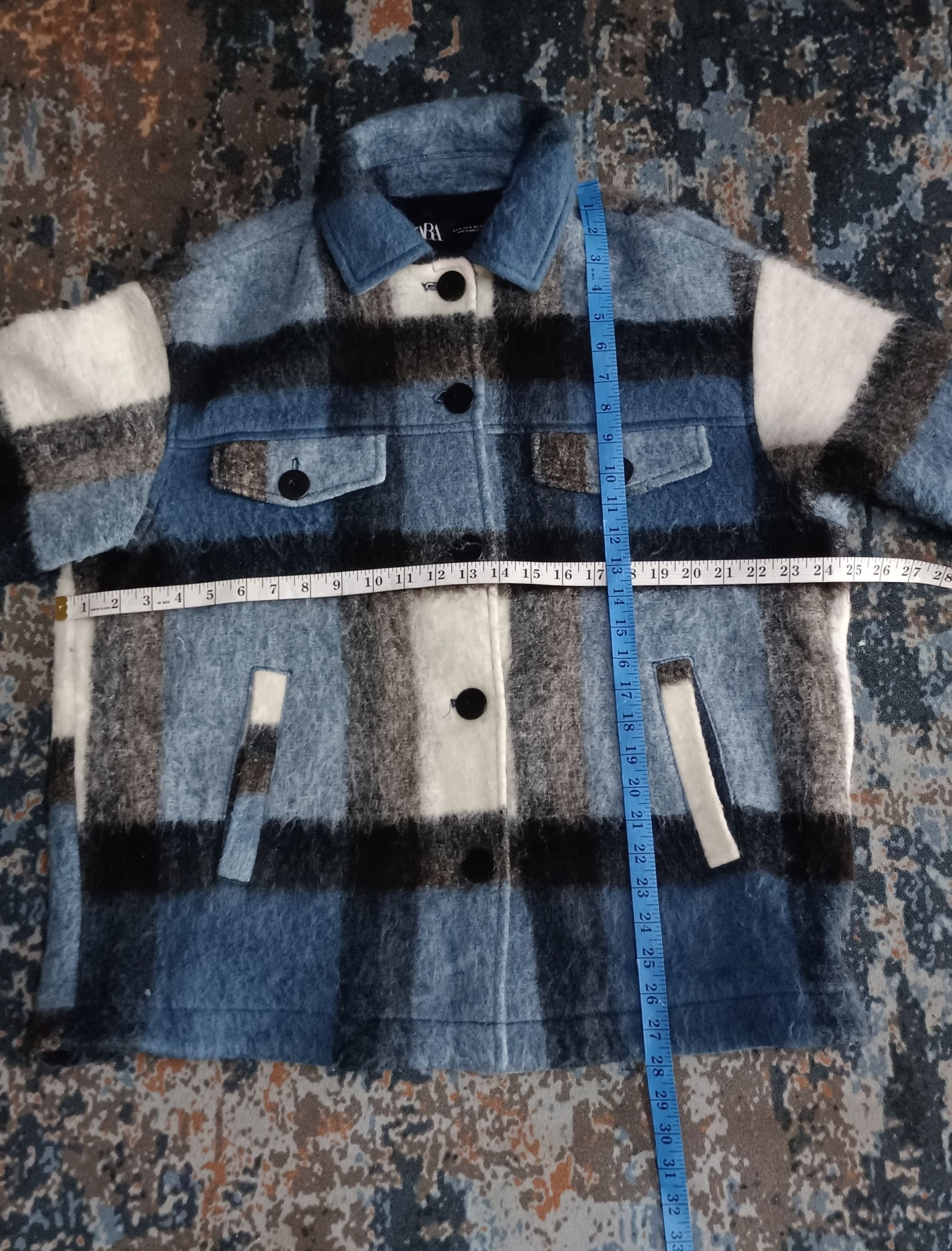 Zara Zara Blue Fleece Overshirt Jacket Italian Fabric Size L / US 10 / IT 46 - 18 Thumbnail