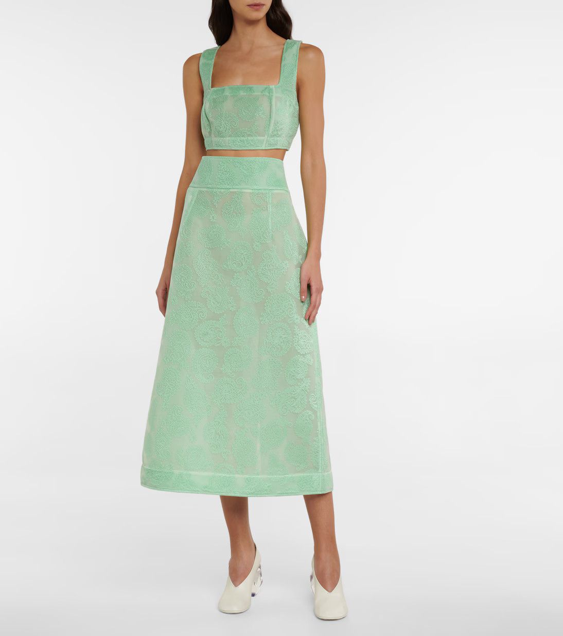 Jil Sander o1y1025 Crop Top in Green Size XS / US 0-2 / IT 36-38 - 2 Thumbnail