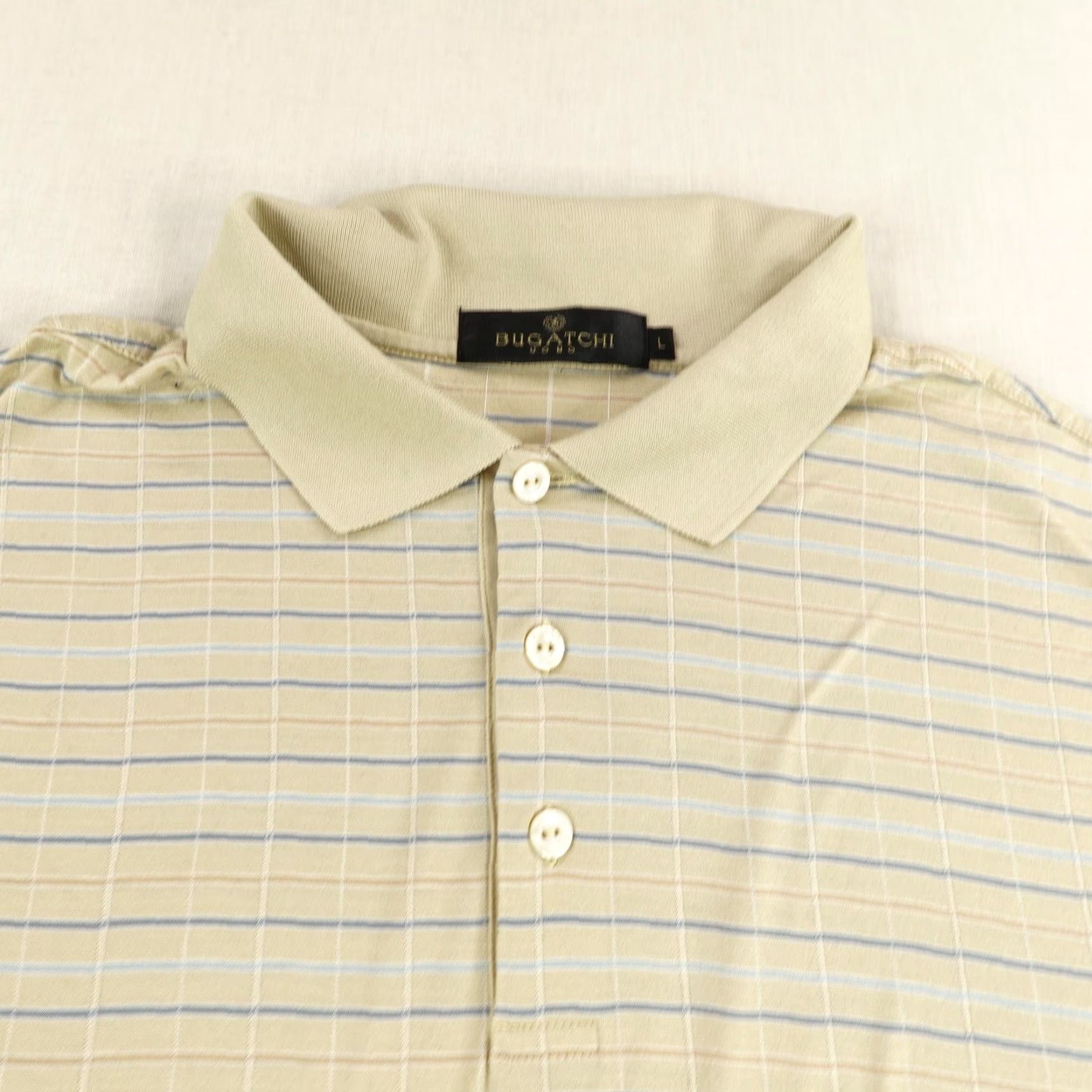 BUGATCHI Vintage Bugatchi Uomo Polo Shirt Mens Large Tan Plaid Performance Golf Cotton Size US L / EU 52-54 / 3 - 2 Thumbnail